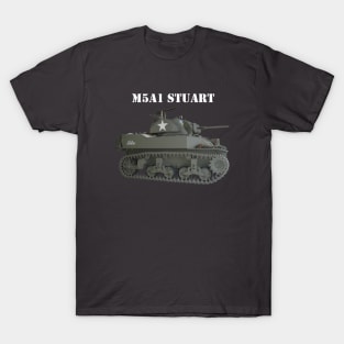 M5A1 Stuart white_txt T-Shirt